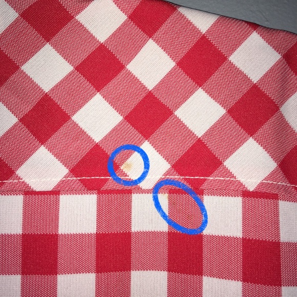 🐜 VINTAGE red and white gingham button-up short sleeve shirt, small — VGUC - Picture 9 of 12